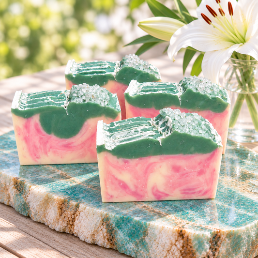 Sea Salt & Lily Soap Bar | Pink Salt & Lilies with Lime