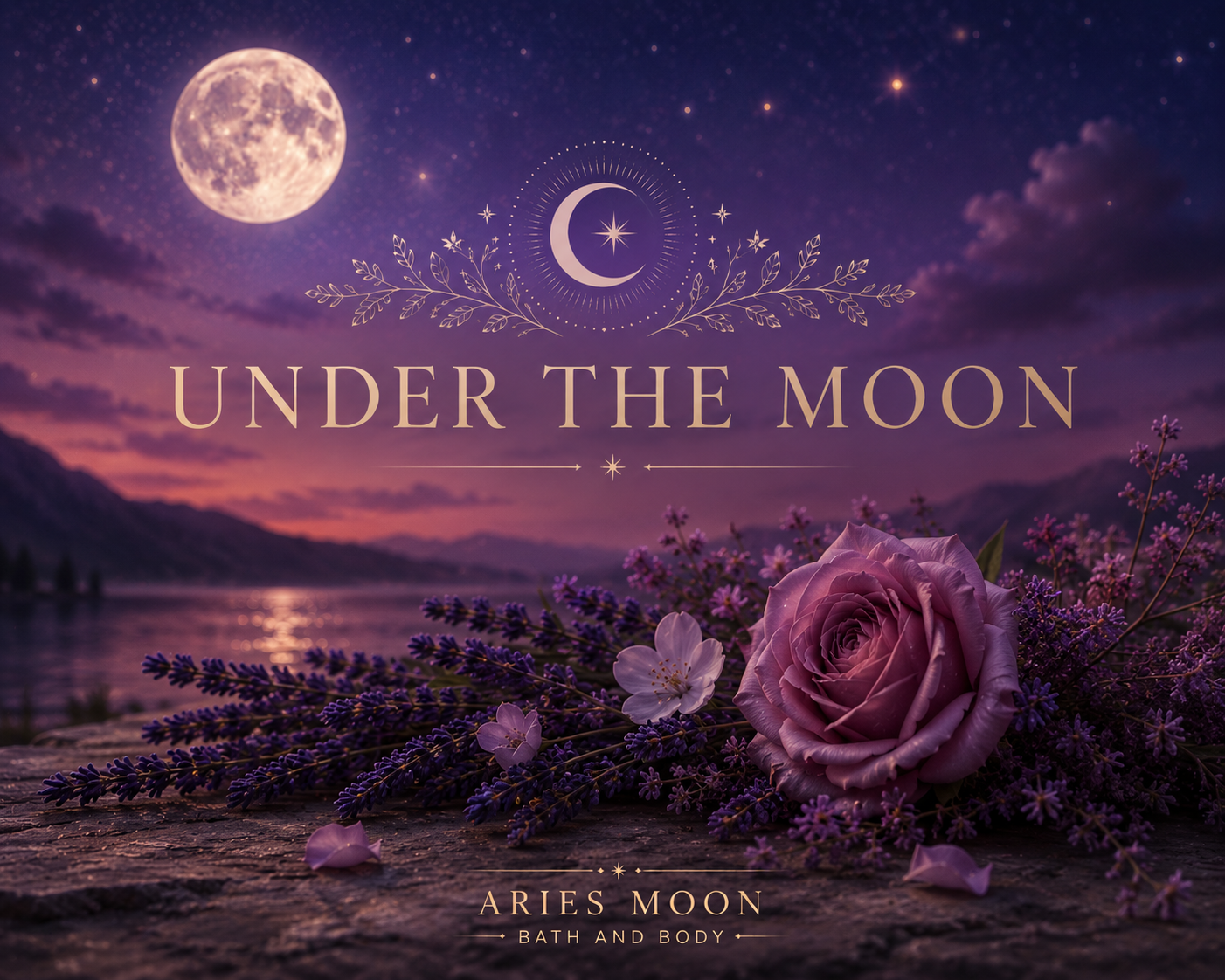 Under the Moon roller ball perfume collection — lavender, rose and floral musk scents by Aries Moon Bath and Body