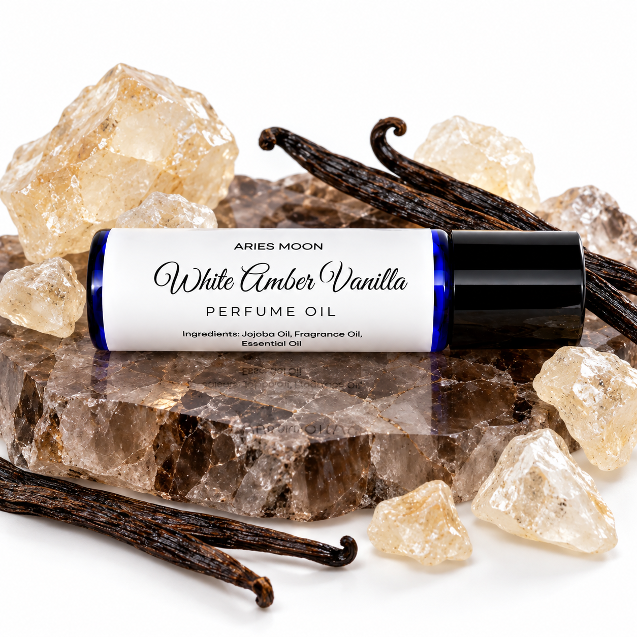 White Amber Vanilla Roller Ball | Warm Vanilla & Amber Musk