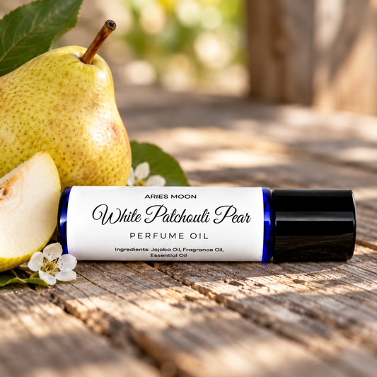White Patchouli Pear Roller Ball | White Citrus & Juicy Pear